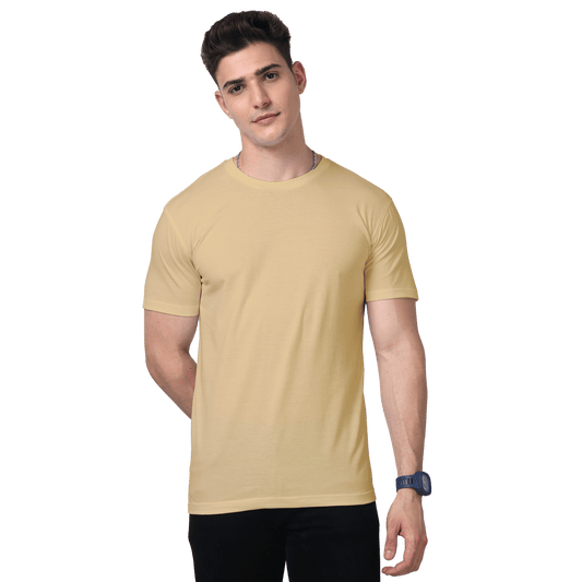 BEIGE PLAIN T-SHIRT