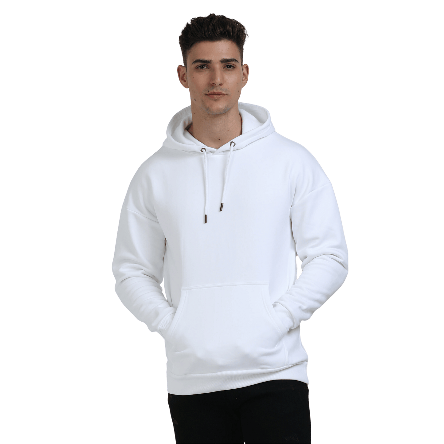 WHITE HOODED SWEATSHIRT