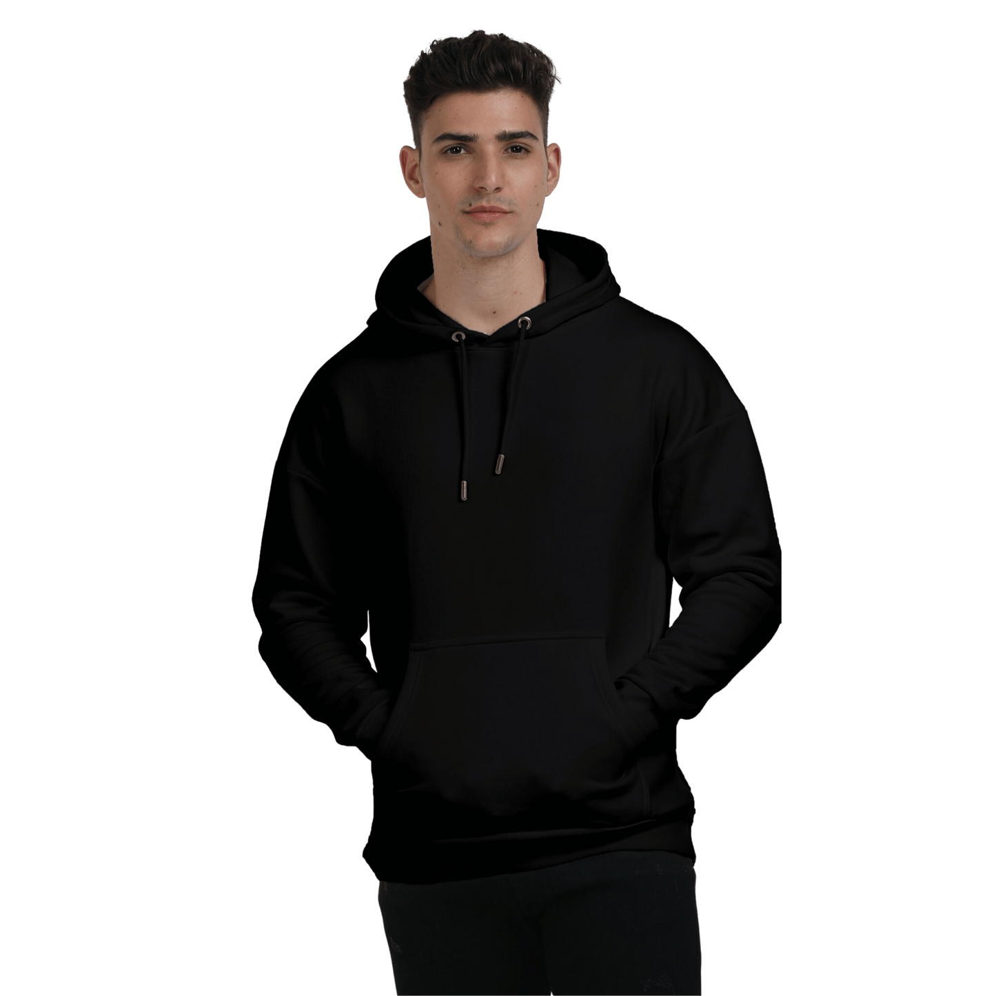 BLACK HOODED SWEATSHIRT