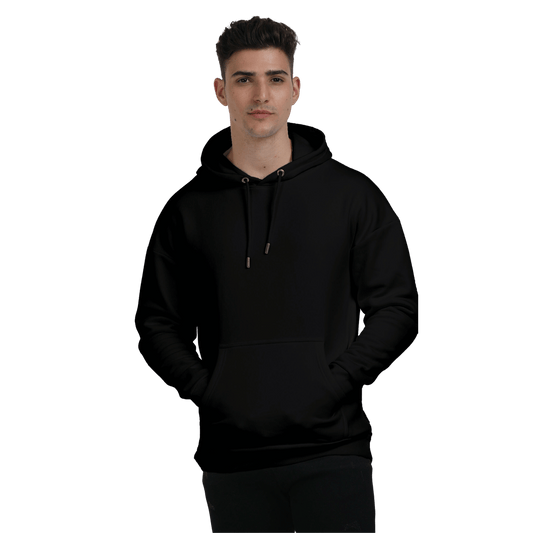 BLACK HOODED SWEATSHIRT