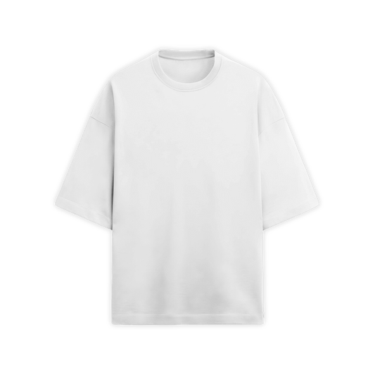 WHITE PLAIN OVERSIZED T-SHIRT